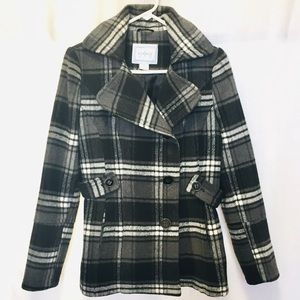 cg.l.cg Plaid Wool-Blend Pea Coat